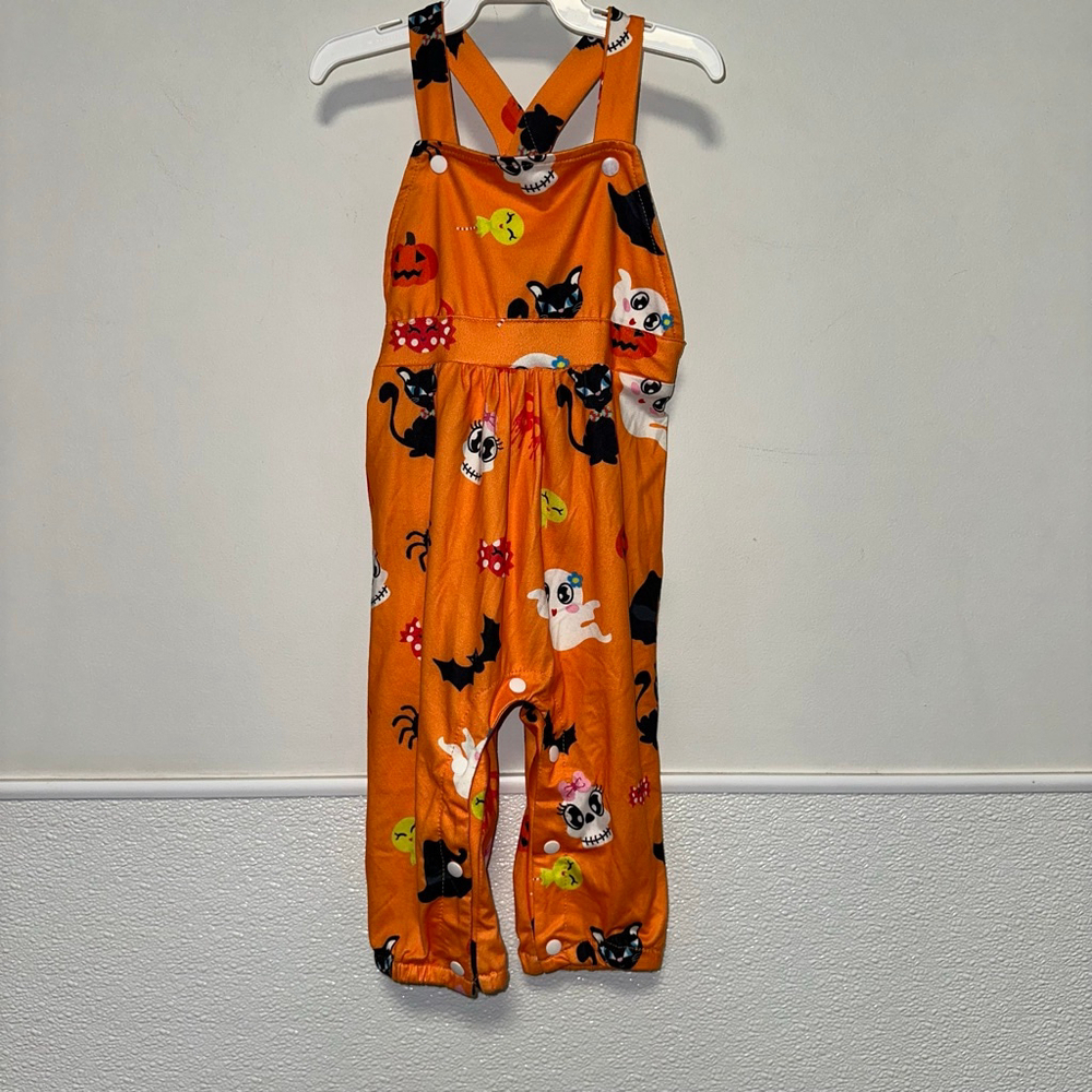 Baby Girl Halloween Jumpsuit & Romper Overalls 9-12 Months Orange Black Fall